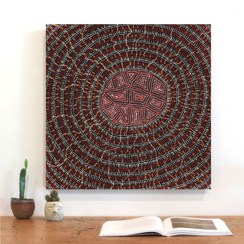 Aboriginal Artwork by Reanne Nampijinpa Brown, Lappi Lappi Jukurrpa, 61x61cm
