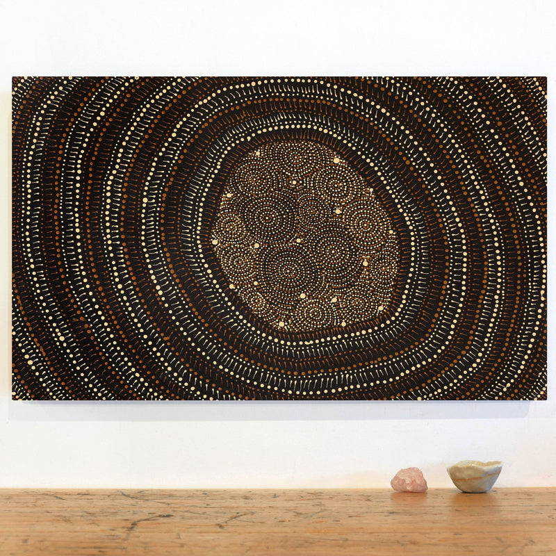 Aboriginal Artwork by Reanne Nampijinpa Brown, Lappi Lappi Jukurrpa, 76x46cm