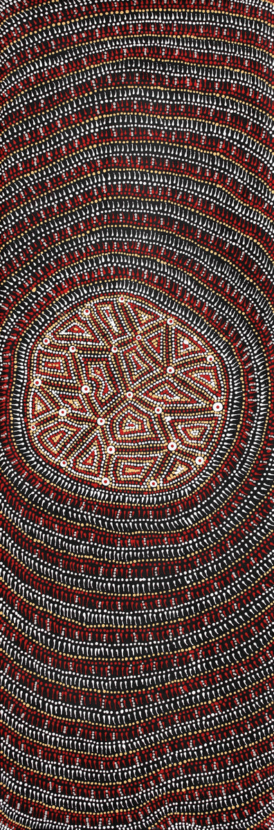 Aboriginal Art by Reanne Nampijinpa Brown, Lappi Lappi Jukurrpa, 91x30cm - ART ARK®