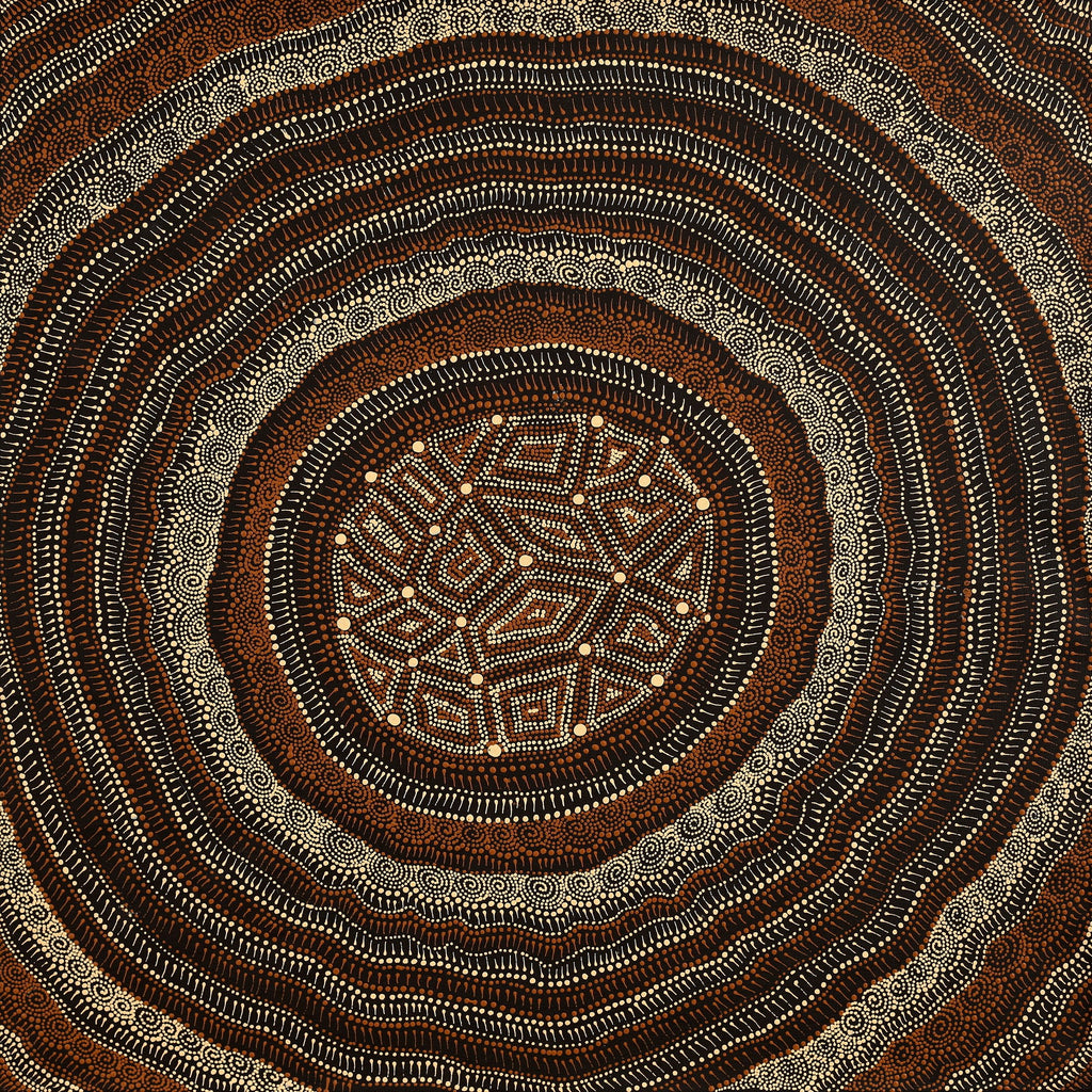 Aboriginal Artwork by Reanne Nampijinpa Brown, Lappi Lappi Jukurrpa, 91x91cm