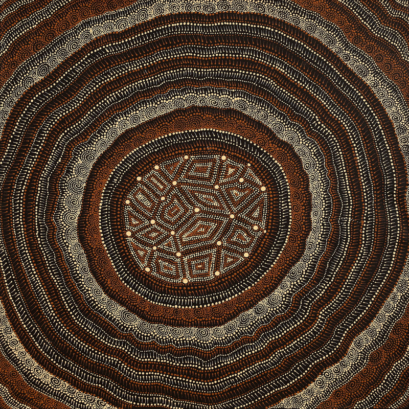 Aboriginal Artwork by Reanne Nampijinpa Brown, Lappi Lappi Jukurrpa, 91x91cm