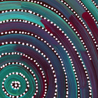 Aboriginal Artwork by Reanne Nampijinpa Brown, Ngapa Jukurrpa (Water Dreaming) - Mikanji, 30x30cm