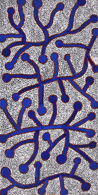 Aboriginal Artwork by Reanne Nampijinpa Brown, Ngapa Jukurrpa (Water Dreaming) - Mikanji, 91x46cm