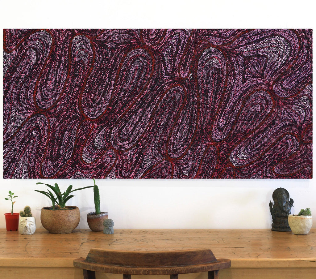 Aboriginal Art by Renae Fox, Kungkarangkalpa (Seven Sisters Story), 127x61cm - ART ARK®