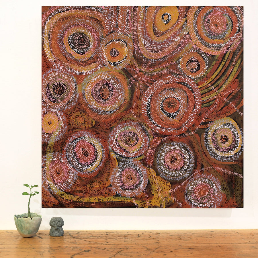 Aboriginal Artwork by Renae Fox, Kungkarangkalpa (Seven Sisters Story), 61x61cm