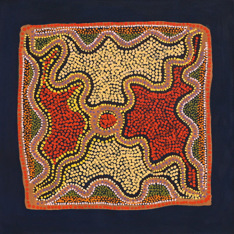 Aboriginal Artwork by Renea Nelson, Minyma Kutjara, 61x61cm