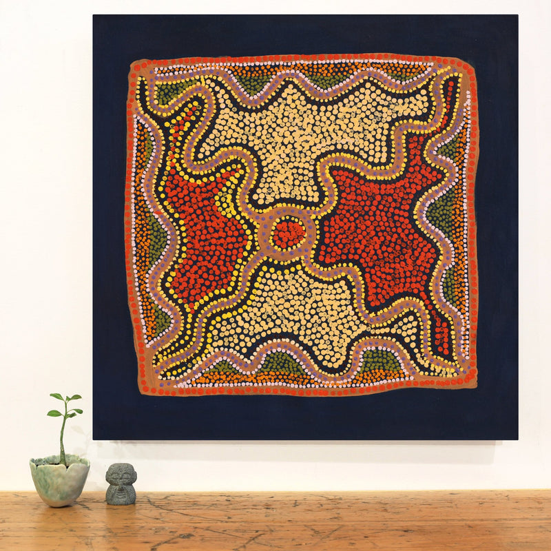 Aboriginal Artwork by Renea Nelson, Minyma Kutjara, 61x61cm