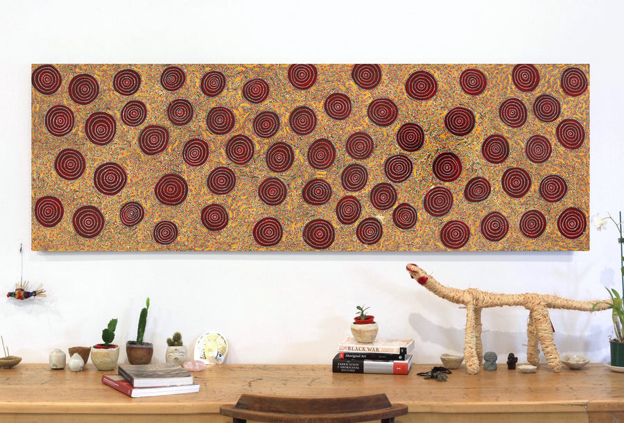 Aboriginal Artwork by Renita Napangardi Brown, Yuparli Jukurrpa (Bush Banana Dreaming), 182x61cm