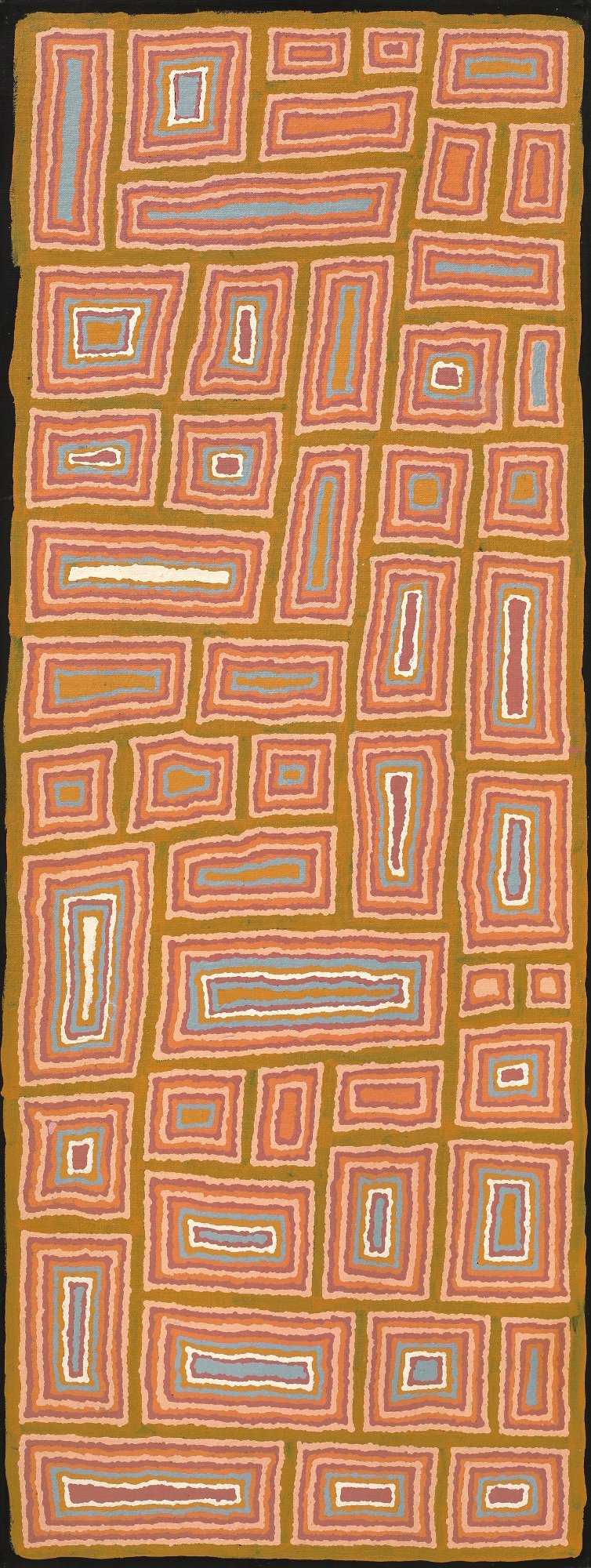 Aboriginal Artwork by Renita Roberts, Walka Wiru Ngura Wiru, 122x45cm