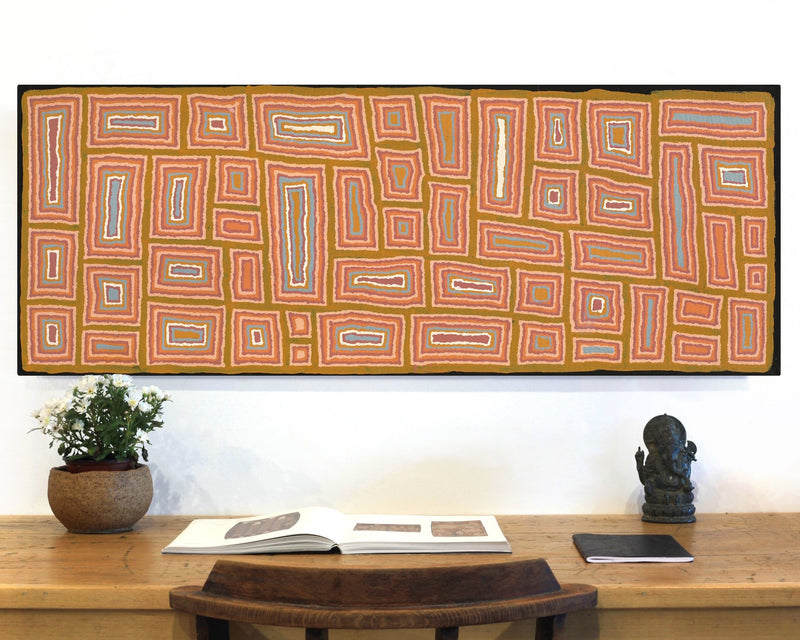 Aboriginal Artwork by Renita Roberts, Walka Wiru Ngura Wiru, 122x45cm