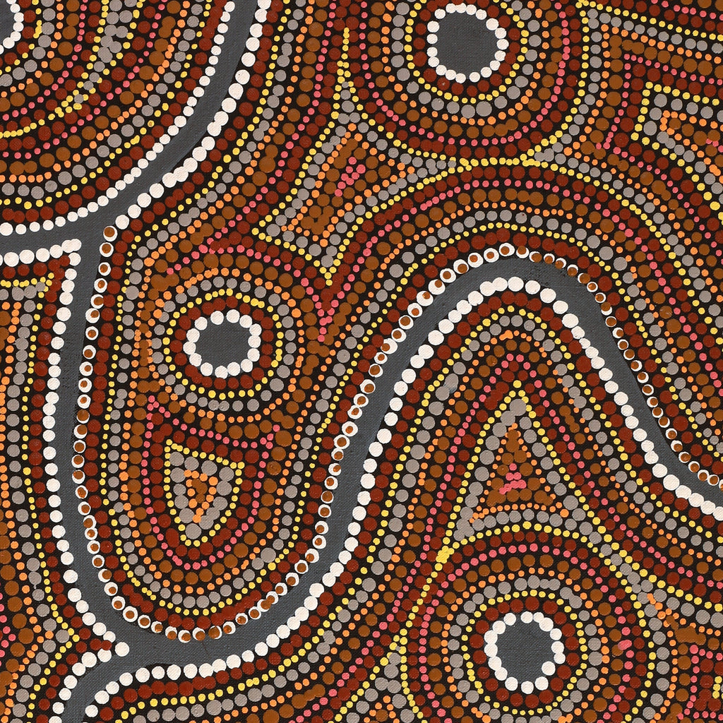 Aboriginal Art by Risharna Nakamarra Dickson, Warna Jukurrpa (Snake Dreaming), 183x61cm - ART ARK®