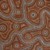 Aboriginal Artwork by Risharna Nakamarra Dickson, Warna Jukurrpa (Snake Dreaming), 183x61cm