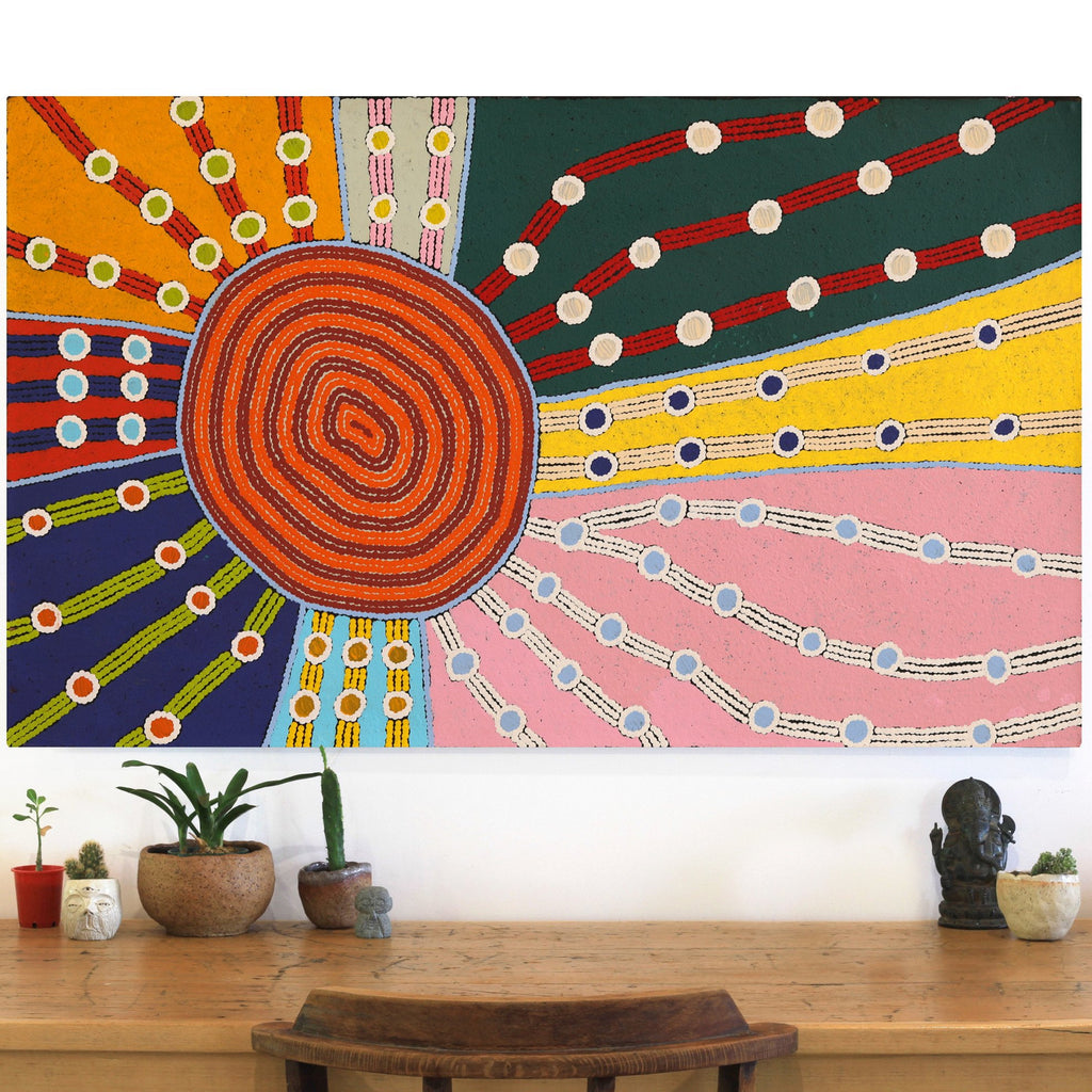 Aboriginal Artwork by Rita Watson, Tjintitia Tjukurpa, 127.5x72.5cm - ART ARK®