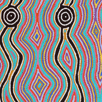 Aboriginal Artwork by Rochelle Nakamarra Curtis, Yarla Jukurrpa (Bush Potato Dreaming) - Cockatoo Creek, 107x61cm