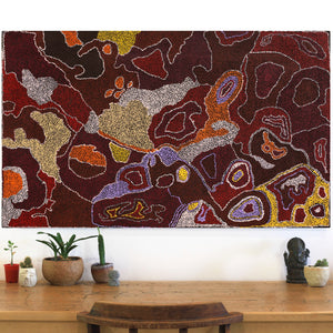 Aboriginal Artwork by Roma Butler, Wanatjutju Tjutju, 127x76cm - ART ARK®