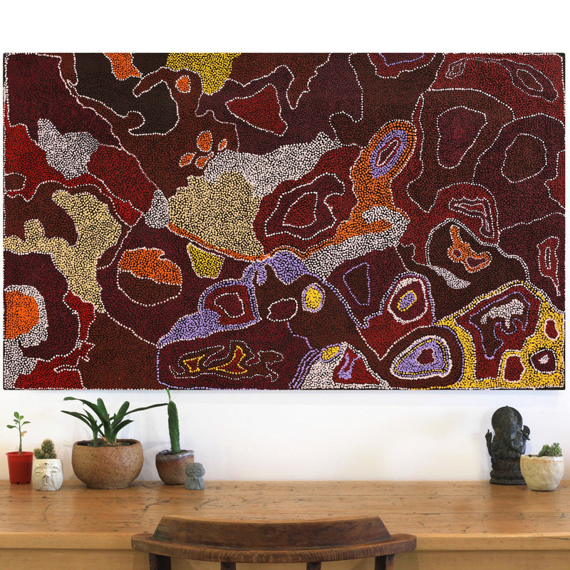 Aboriginal Artwork by Roma Butler, Wanatjutju Tjutju, 127x76cm