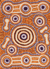 Aboriginal Artwork by Rosemary Peters, Waru at Watarru, 55x40cm