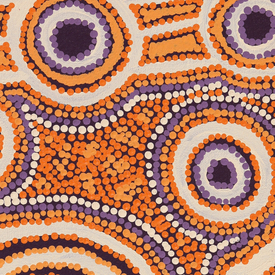 Aboriginal Artwork by Rosemary Peters, Waru at Watarru, 55x40cm