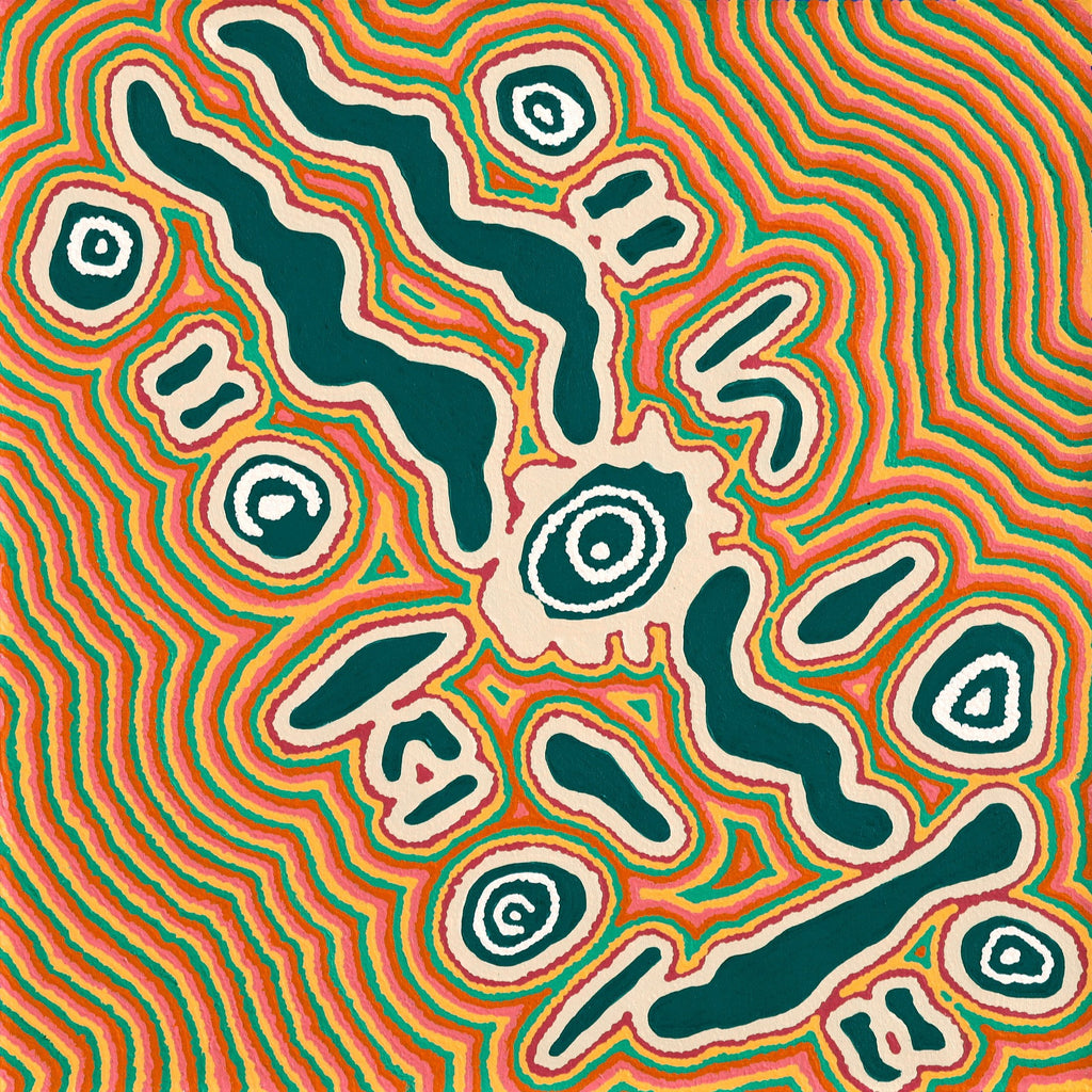 Aboriginal Art by Roseranna Napaljarri Larry, Warliyajarrayi, 70x70cm - ART ARK®