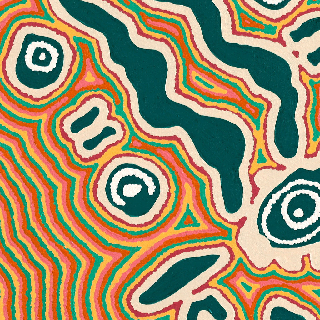 Aboriginal Artwork by Roseranna Napaljarri Larry, Warliyajarrayi, 70x70cm