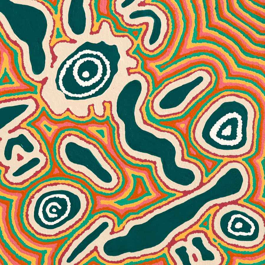 Aboriginal Artwork by Roseranna Napaljarri Larry, Warliyajarrayi, 70x70cm