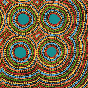 Aboriginal Art by Samantha Napangardi Granites, Pirlarla Jukurrpa (Dogwood Tree Bean Dreaming), 46x46cm - ART ARK®