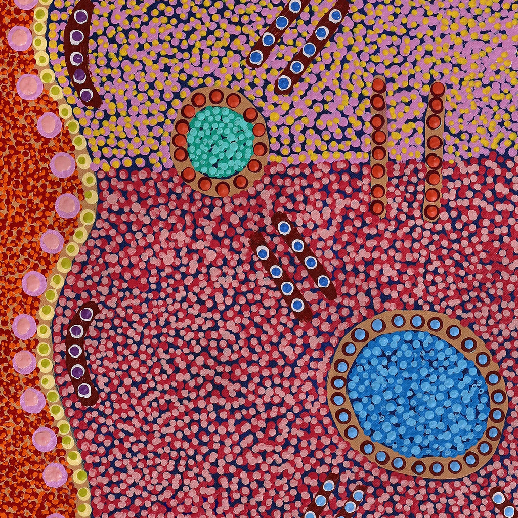 Aboriginal Artwork by Samantha Napurrurla Gibson, Lukarrara Jukurrpa, 91x61cm
