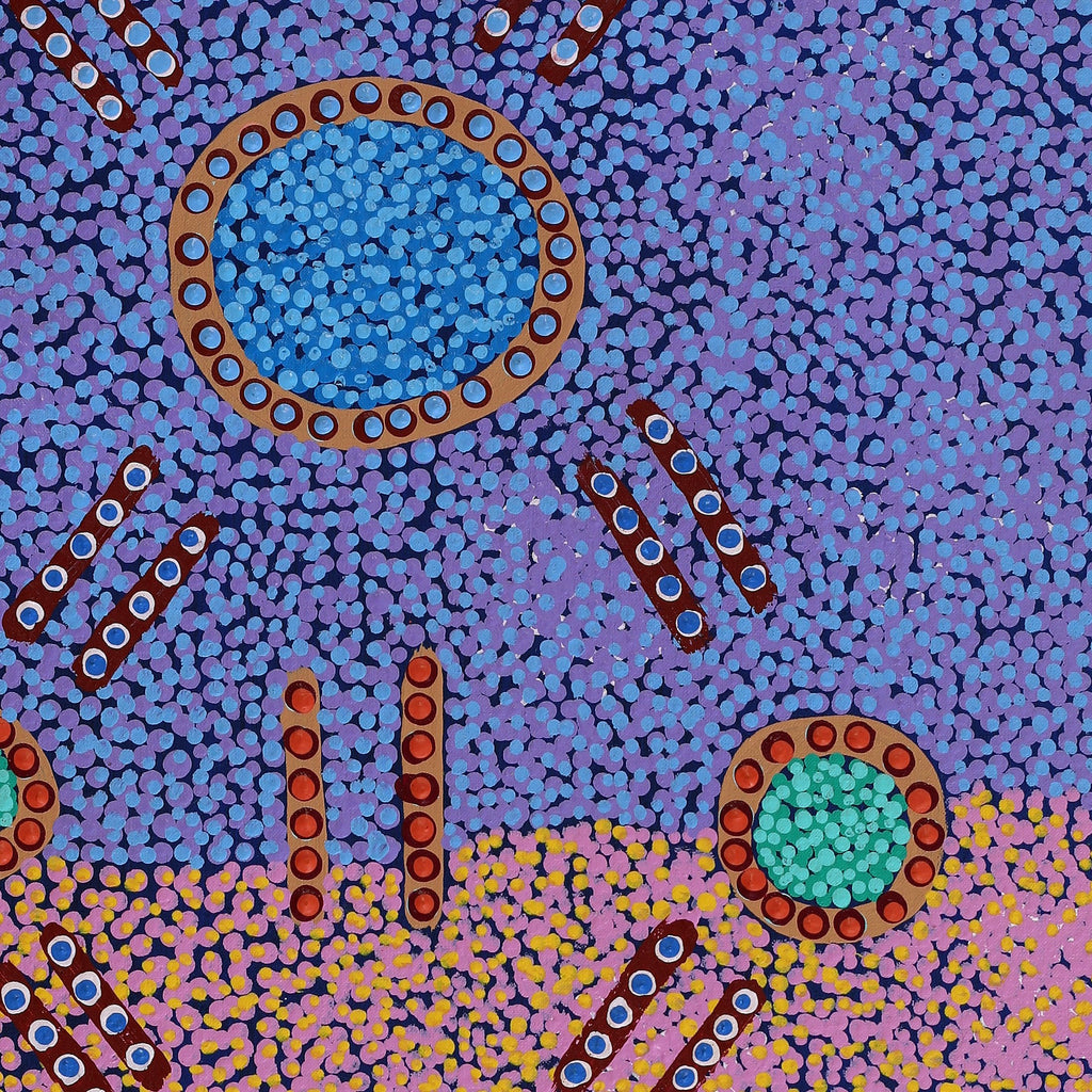 Aboriginal Art by Samantha Napurrurla Gibson, Lukarrara Jukurrpa, 91x61cm - ART ARK®