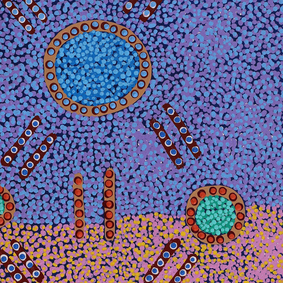 Aboriginal Art by Samantha Napurrurla Gibson, Lukarrara Jukurrpa, 91x61cm - ART ARK®