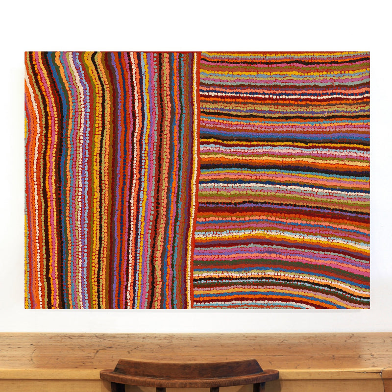 Aboriginal Artwork by Samuel Miller, Ngayuku Ngurra, 122x91cm