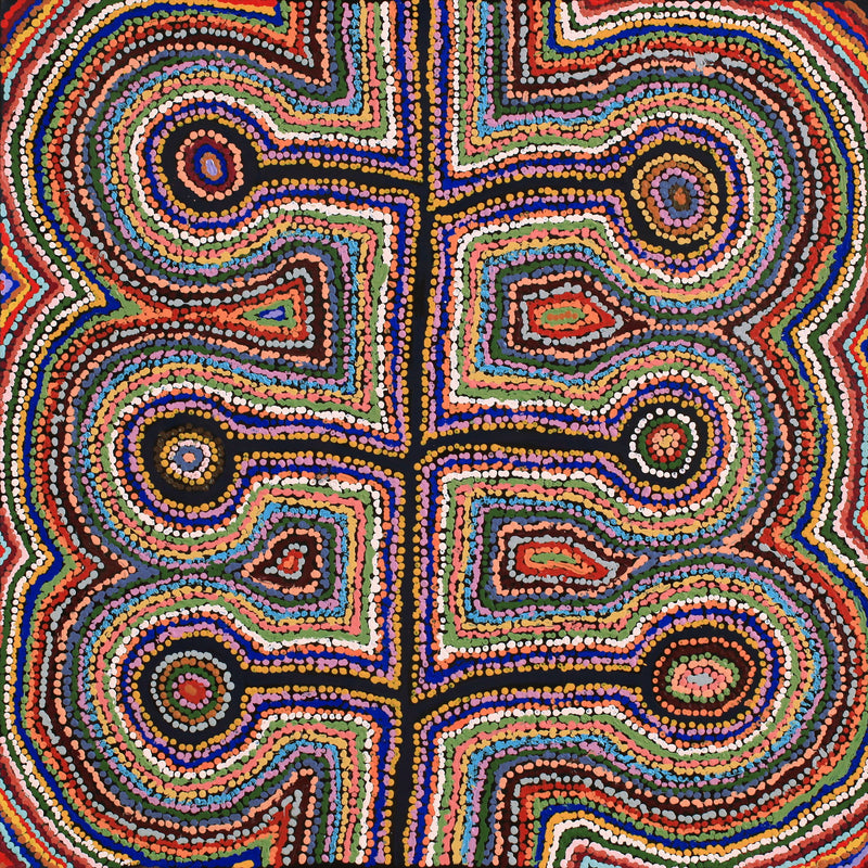 Aboriginal Artwork by Samuel Miller, Ngayuku Ngurra, 91x91cm