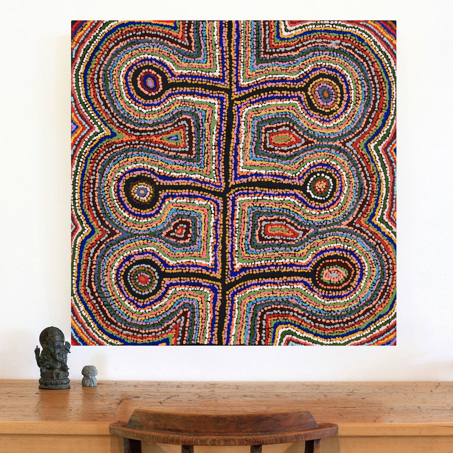 Aboriginal Artwork by Samuel Miller, Ngayuku Ngurra, 91x91cm