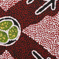 Aboriginal Artwork by Sarah-Jane Nampijinpa Singleton, Yankirri Jukurrpa (Emu Dreaming) - Ngarlikurlangu, 30x30cm