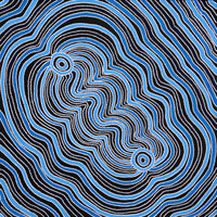 Aboriginal Artwork by Selina Nakamarra Hunter, Ngapa Jukurrpa (Water Dreaming) - Puyurru, 107x107cm
