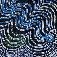 Aboriginal Artwork by Selina Nakamarra Hunter, Ngapa Jukurrpa (Water Dreaming) - Puyurru, 122x107cm