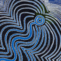 Aboriginal Artwork by Selina Nakamarra Hunter, Ngapa Jukurrpa (Water Dreaming) - Puyurru, 122x107cm