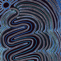 Aboriginal Artwork by Selina Nakamarra Hunter, Ngapa Jukurrpa (Water Dreaming) - Puyurru, 152x61cm
