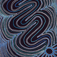 Aboriginal Artwork by Selina Nakamarra Hunter, Ngapa Jukurrpa (Water Dreaming) - Puyurru, 152x61cm