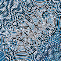 Aboriginal Artwork by Selina Nakamarra Hunter, Ngapa Jukurrpa (Water Dreaming) - Puyurru, 61x61cm