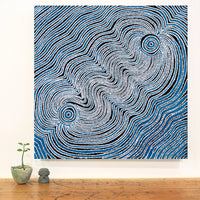 Aboriginal Artwork by Selina Nakamarra Hunter, Ngapa Jukurrpa (Water Dreaming) - Puyurru, 61x61cm