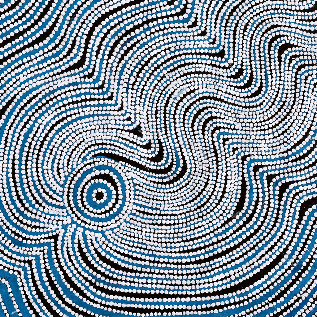 Aboriginal Artwork by Selina Nakamarra Hunter, Ngapa Jukurrpa (Water Dreaming) - Puyurru, 61x61cm