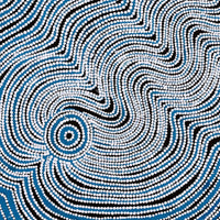 Aboriginal Artwork by Selina Nakamarra Hunter, Ngapa Jukurrpa (Water Dreaming) - Puyurru, 61x61cm