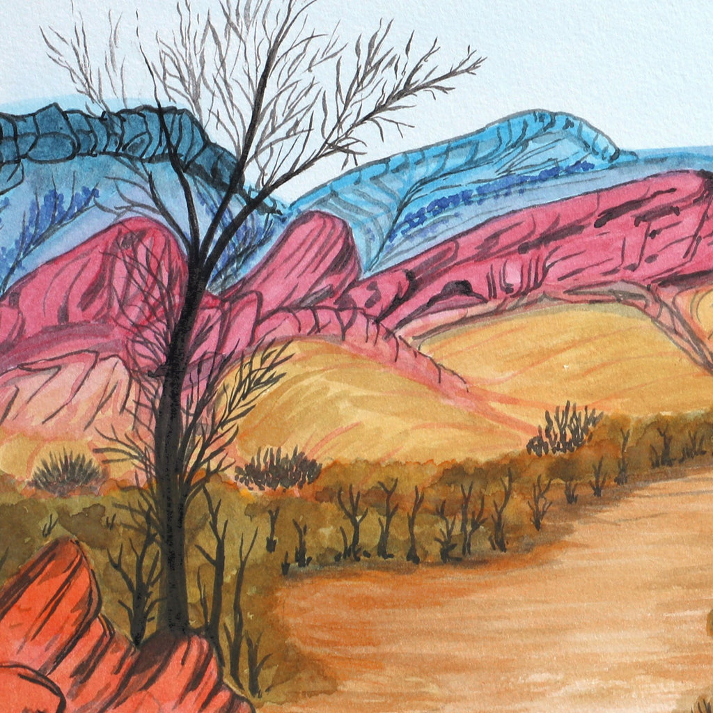 Aboriginal Artwork by Selma Coulthard Nunay, Petermann Ranges, 35.5x16.5cm