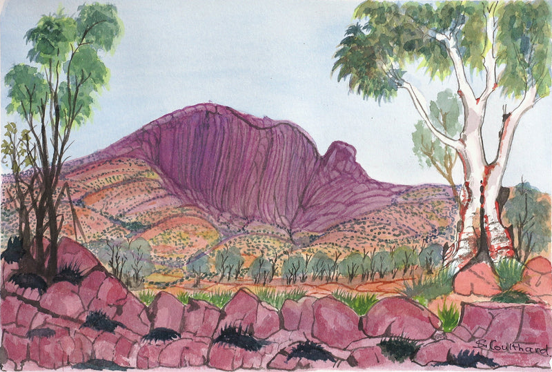 Aboriginal Artwork by Selma Coulthard Nunay, Rutjipma (Mt Sonder), 24.5x16.5cm