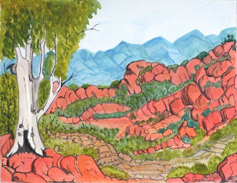 Aboriginal Artwork by Selma Coulthard Nunay, Urrampinyi (Tempe Downs Station), 33x25.5cm