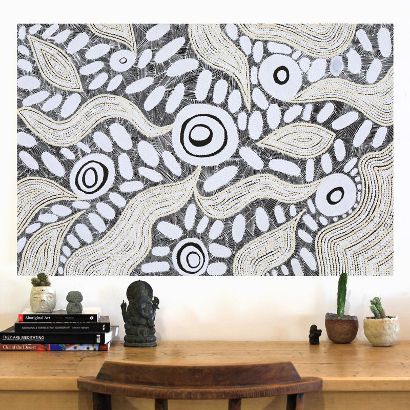Aboriginal Artwork by Shonelle Napurrurla Stafford, Lukarrara Jukurrpa, 91x61cm