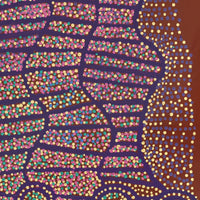 Aboriginal Artwork by Shorty Jangala Robertson, Ngapa Jukurrpa (Water Dreaming) - Puyurru, 107x61cm