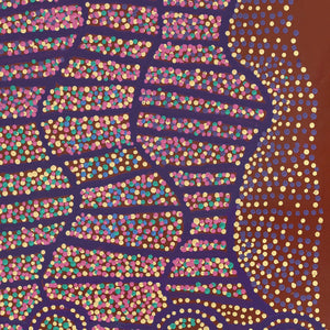 Aboriginal Art by Shorty Jangala Robertson, Ngapa Jukurrpa (Water Dreaming) - Puyurru, 107x61cm - ART ARK®