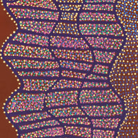 Aboriginal Artwork by Shorty Jangala Robertson, Ngapa Jukurrpa (Water Dreaming) - Puyurru, 107x61cm