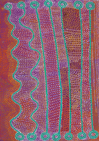 Aboriginal Artwork by Shorty Jangala Robertson, Ngapa Jukurrpa (Water Dreaming) - Puyurru, 152x107cm